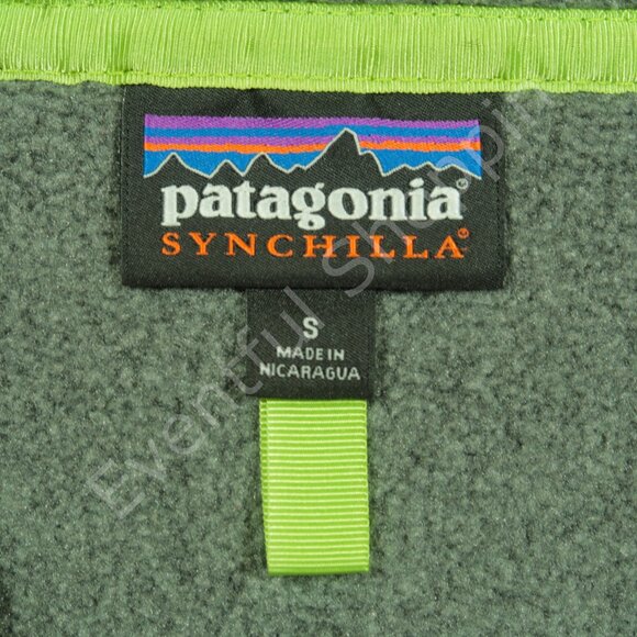 Patagonia Pullover Mens S Nickel Gray Epic Blue Snap T Lightweight Synchilla - Picture 5 of 7